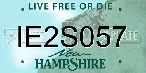 IE2S057 New Hampshire License Plate