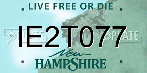 IE2T077 New Hampshire License Plate