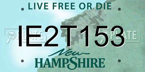 IE2T153 New Hampshire License Plate