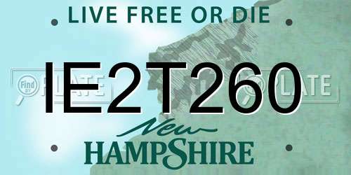 IE2T260 New Hampshire License Plate