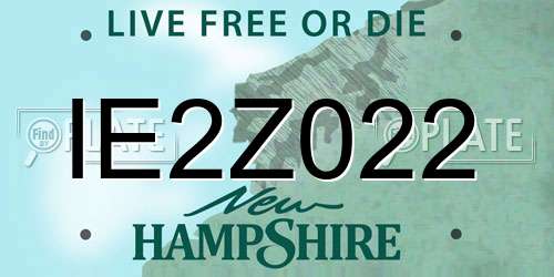 IE2Z022 New Hampshire License Plate