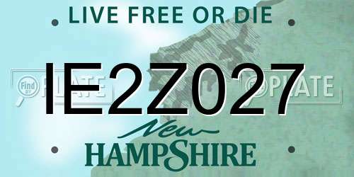 IE2Z027 New Hampshire License Plate