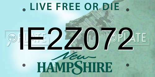 IE2Z072 New Hampshire License Plate