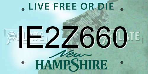 IE2Z660 New Hampshire License Plate
