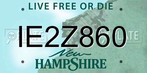 IE2Z860 New Hampshire License Plate