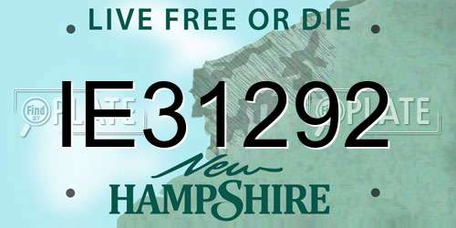 IE31292 New Hampshire License Plate
