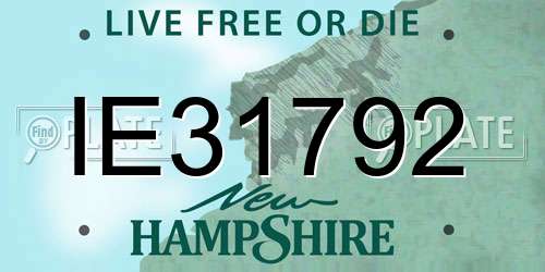 IE31792 New Hampshire License Plate