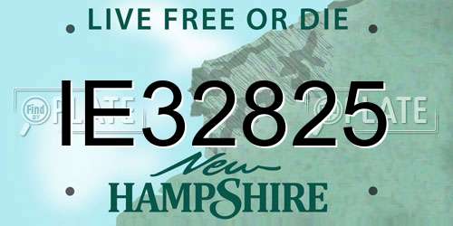IE32825 New Hampshire License Plate