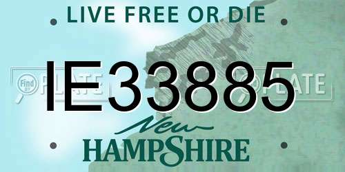 IE33885 New Hampshire License Plate