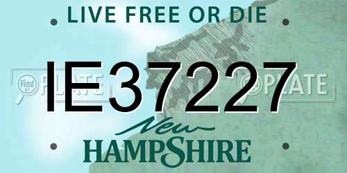 IE37227 New Hampshire License Plate