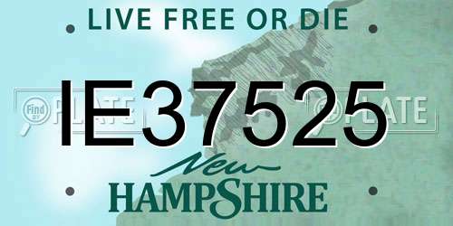 IE37525 New Hampshire License Plate