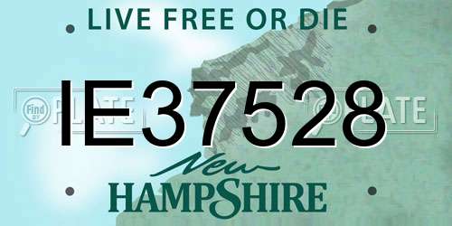 IE37528 New Hampshire License Plate