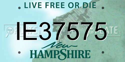 IE37575 New Hampshire License Plate
