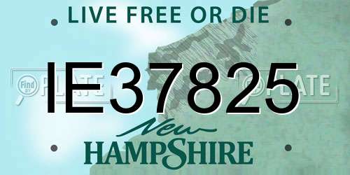 IE37825 New Hampshire License Plate