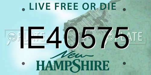 IE40575 New Hampshire License Plate