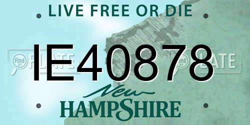 IE40878 New Hampshire License Plate