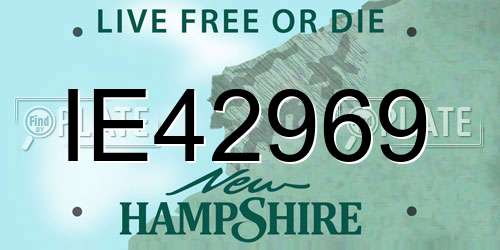 IE42969 New Hampshire License Plate