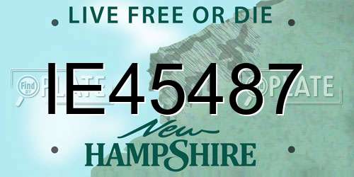IE45487 New Hampshire License Plate