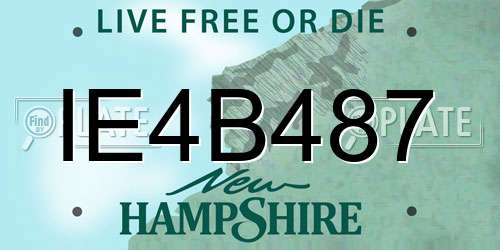 IE4B487 New Hampshire License Plate
