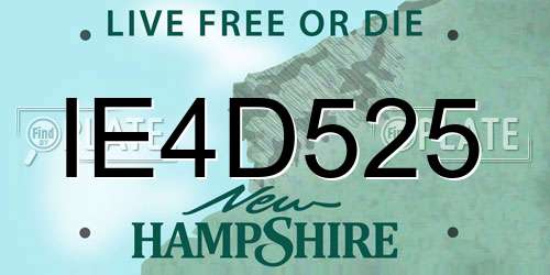 IE4D525 New Hampshire License Plate