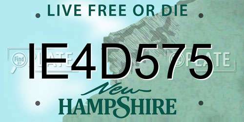IE4D575 New Hampshire License Plate