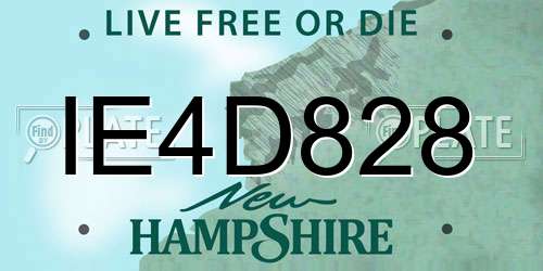 IE4D828 New Hampshire License Plate