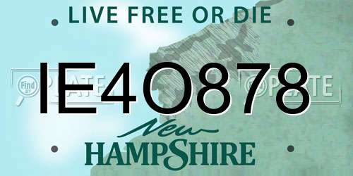 IE4O878 New Hampshire License Plate