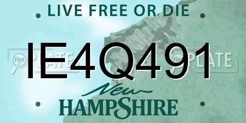IE4Q491 New Hampshire License Plate