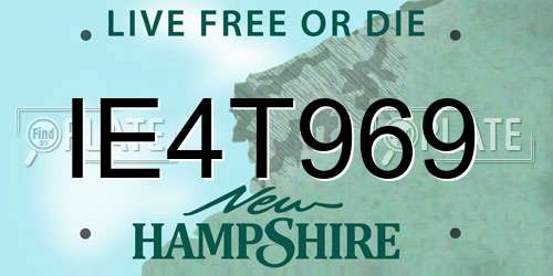 IE4T969 New Hampshire License Plate