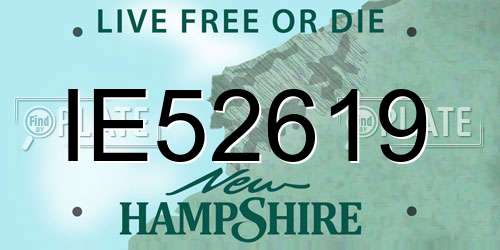 IE52619 New Hampshire License Plate