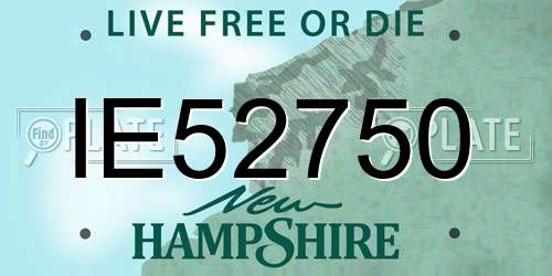 IE52750 New Hampshire License Plate