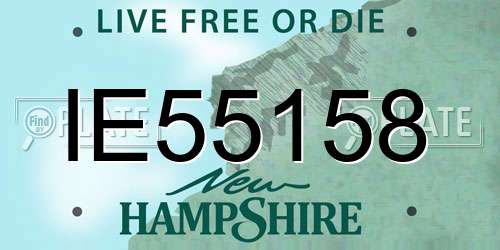 IE55158 New Hampshire License Plate