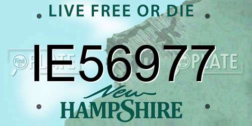 IE56977 New Hampshire License Plate