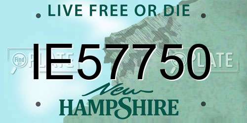 IE57750 New Hampshire License Plate