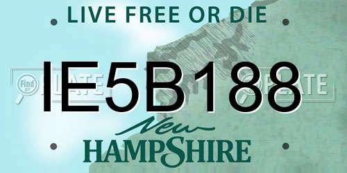 IE5B188 New Hampshire License Plate