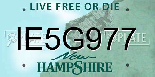 IE5G977 New Hampshire License Plate