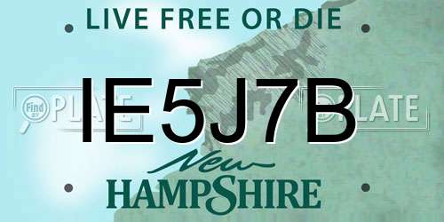 IE5J7B New Hampshire License Plate