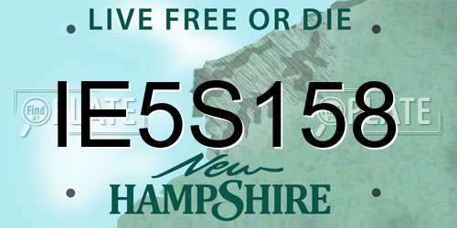 IE5S158 New Hampshire License Plate