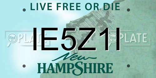 IE5Z1I New Hampshire License Plate