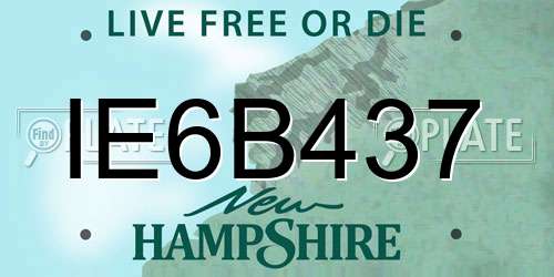 IE6B437 New Hampshire License Plate