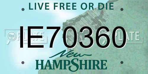 IE70360 New Hampshire License Plate