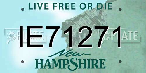 IE71271 New Hampshire License Plate