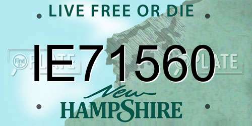 IE71560 New Hampshire License Plate