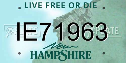 IE71963 New Hampshire License Plate