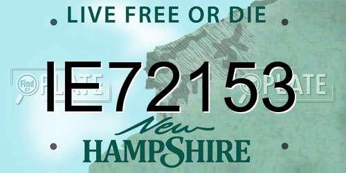 IE72153 New Hampshire License Plate