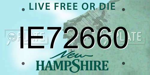 IE72660 New Hampshire License Plate