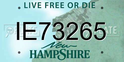 IE73265 New Hampshire License Plate