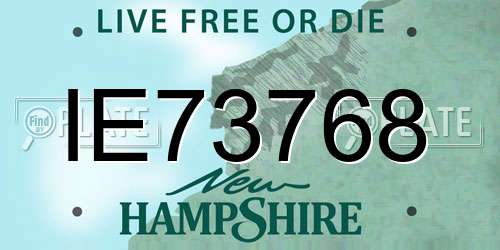 IE73768 New Hampshire License Plate