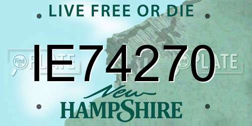 IE74270 New Hampshire License Plate
