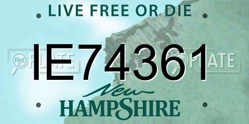 IE74361 New Hampshire License Plate